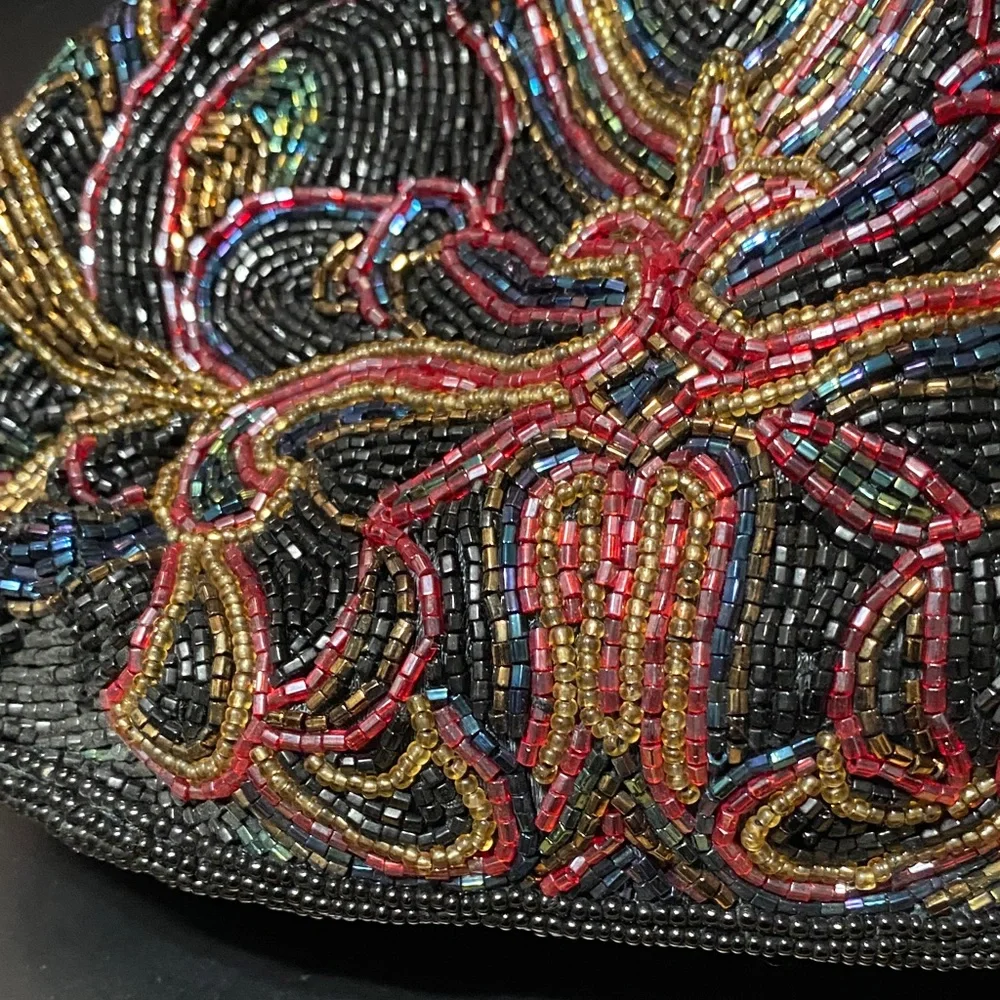 Elegant vintage Carla Marchi Multicolor Beaded Women's evening Bag